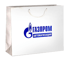 Бумажный пакет с логотипом Газпром